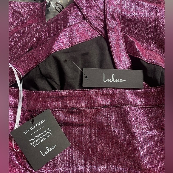 Lulus Dancefloor Bombshell Metallic Pink One-Shoulder Mini Dress - XS, S - Picture 8 of 8